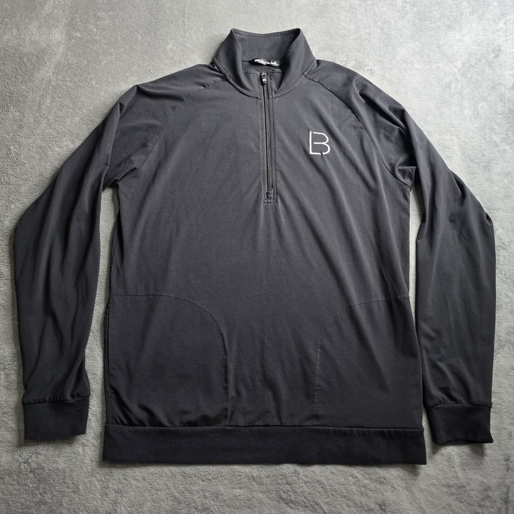Travis Mathew 1/4 Zip Golf Performance Sweatshirt Mens L Black L/S Athleisure